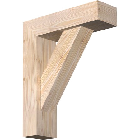 Ekena Millwork Traditional Block Smooth Bracket w/ Offset Brace, Douglas Fir, 5 1/2"W x 18"D x 22"H BKT0604X18X22TRA05SDF
